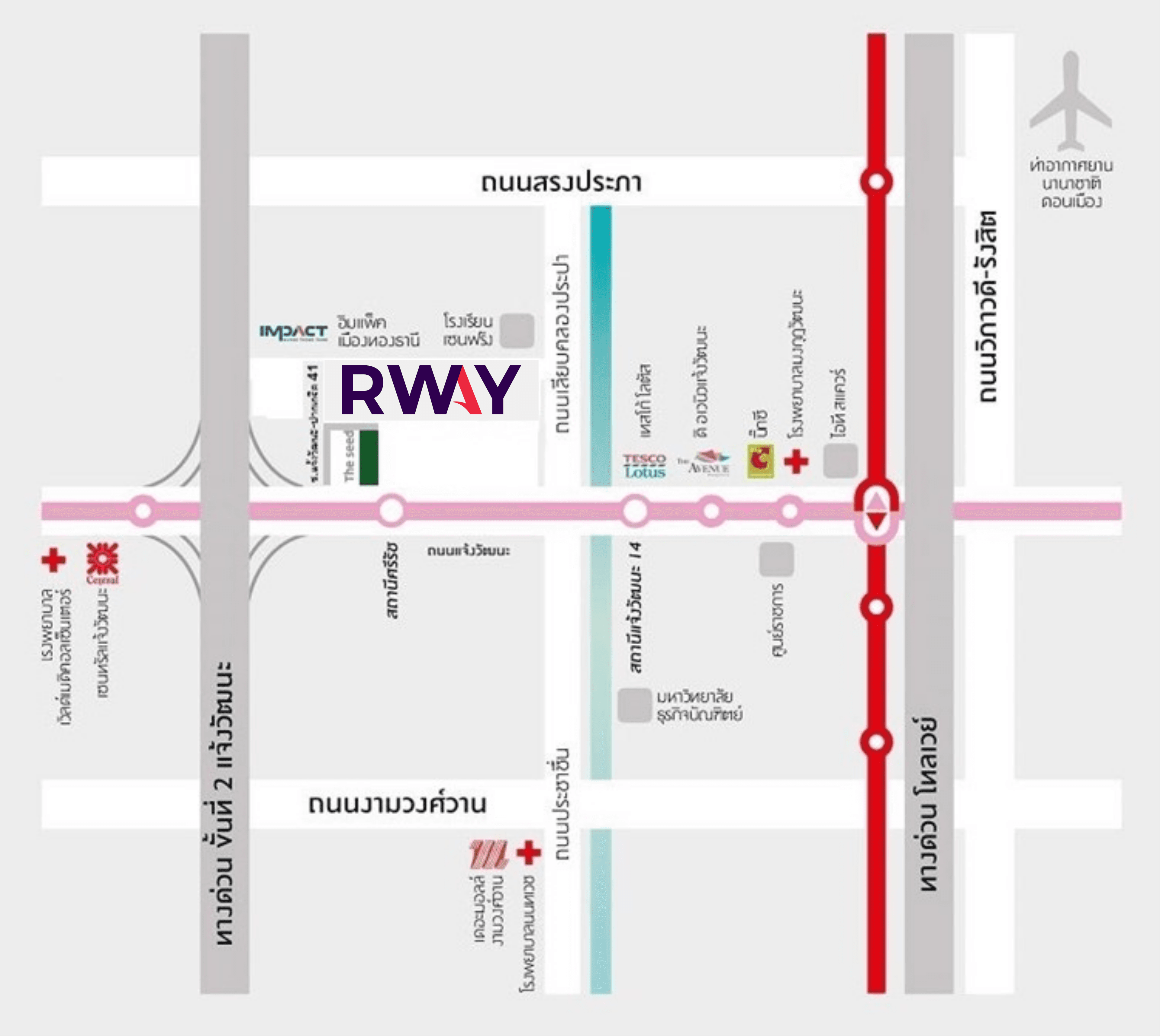 RWAY head office map